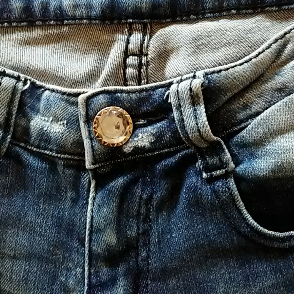 Machine Acid Washed Distressed Jeans - Picture 7 of 8
